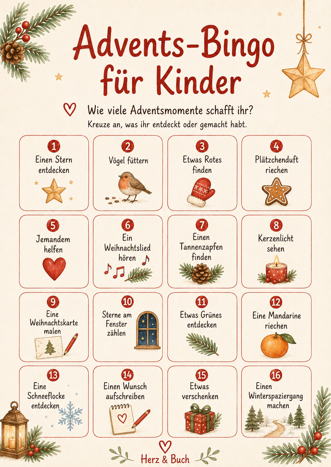 Advents-Bingo für Kinder – Vorschau
