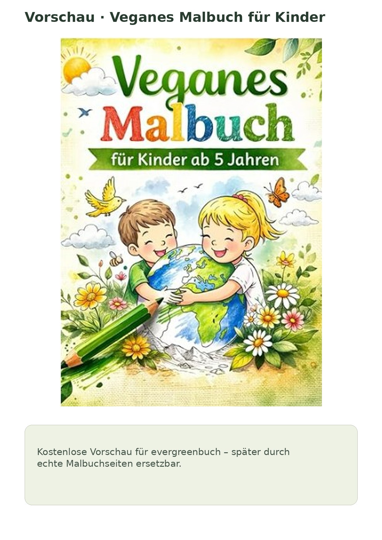 Vorschau Veganes Malbuch für Kinder